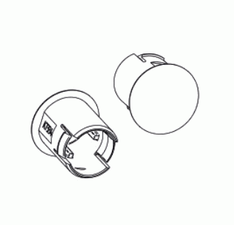 Grijze kunststof afdekdop rechts (hol)