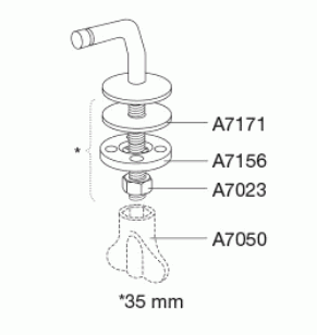 Vast scharnier, standaard montage