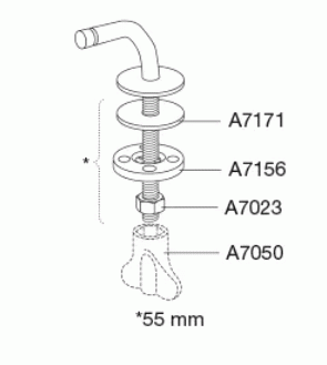Vast scharnier, standaard montage BA1P999