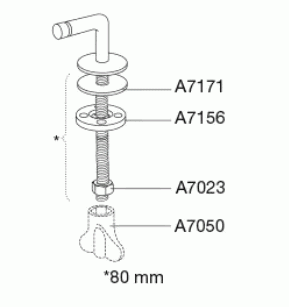 Vast scharnier, standaard montage BT8999