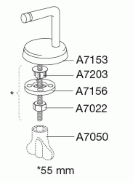 Vast scharnier, standaard montage