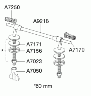 Scharnier met doorlopende pen, vast, standaard montage D28999