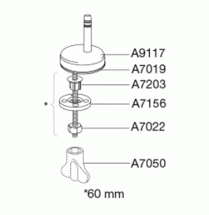 Uni scharnier voor lift-off, standaard montage D59999