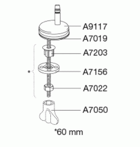 Uni scharnier voor lift-off, standaard montage D72999
