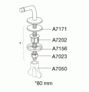 Vast scharnier, standaard montage