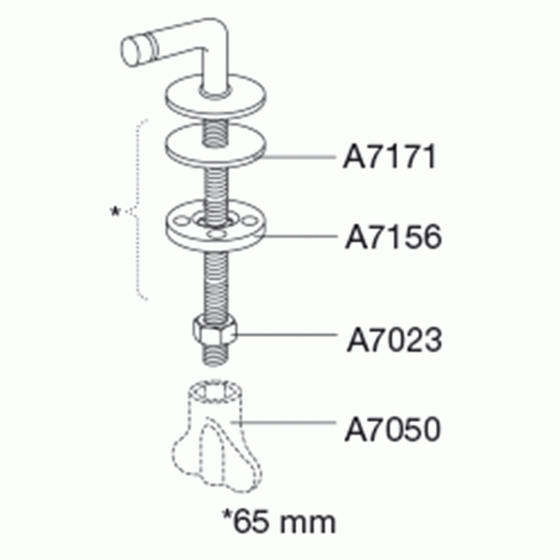 Vast scharnier, standaard montage DA8999