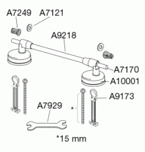 Uni scharnier met dooropende pen voor zitting zonder deksel, topmontage DC7P999
