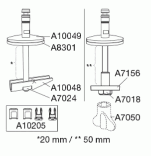Combi scharnier, vast, topmontage/standaard montage DH9999