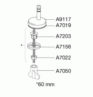 Uni scharnier voor lift-off, standaard montage