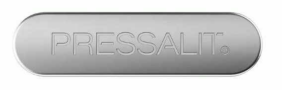 Logo-tags, set van 2, GEBORSTELD STAAL