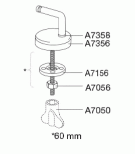 Univertikaalscharnier, standaard montage UN3P999